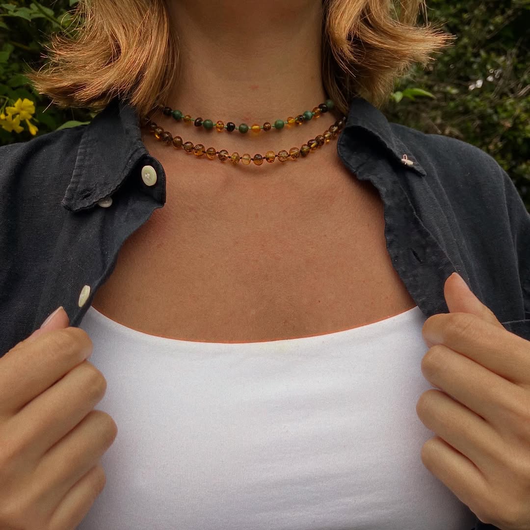 Collar de Ámbar con Dije de Corazón - Imagen 3