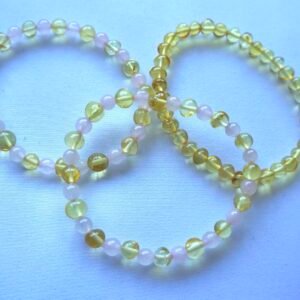 PULSERA AMBAR MIEL Y CUARZO