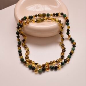 Collar Jade Verde y Ambar