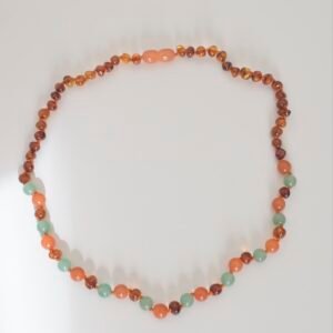 Collar Tierra (Jade Rojo, Aventurina, Ámbar Cognac)