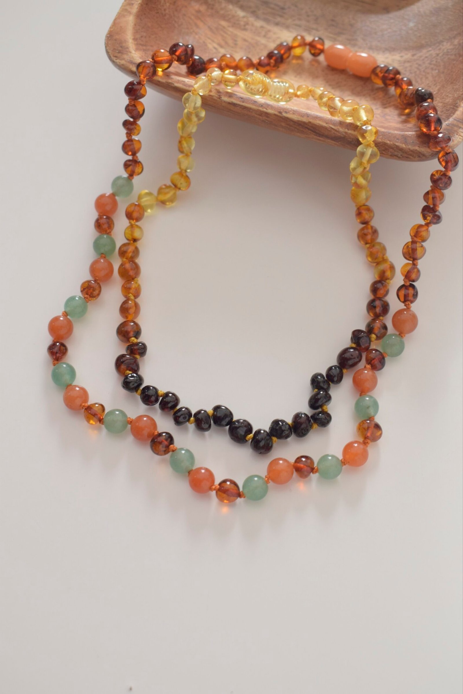 Collar Tierra (Jade Rojo, Aventurina, Ámbar Cognac) - Imagen 3