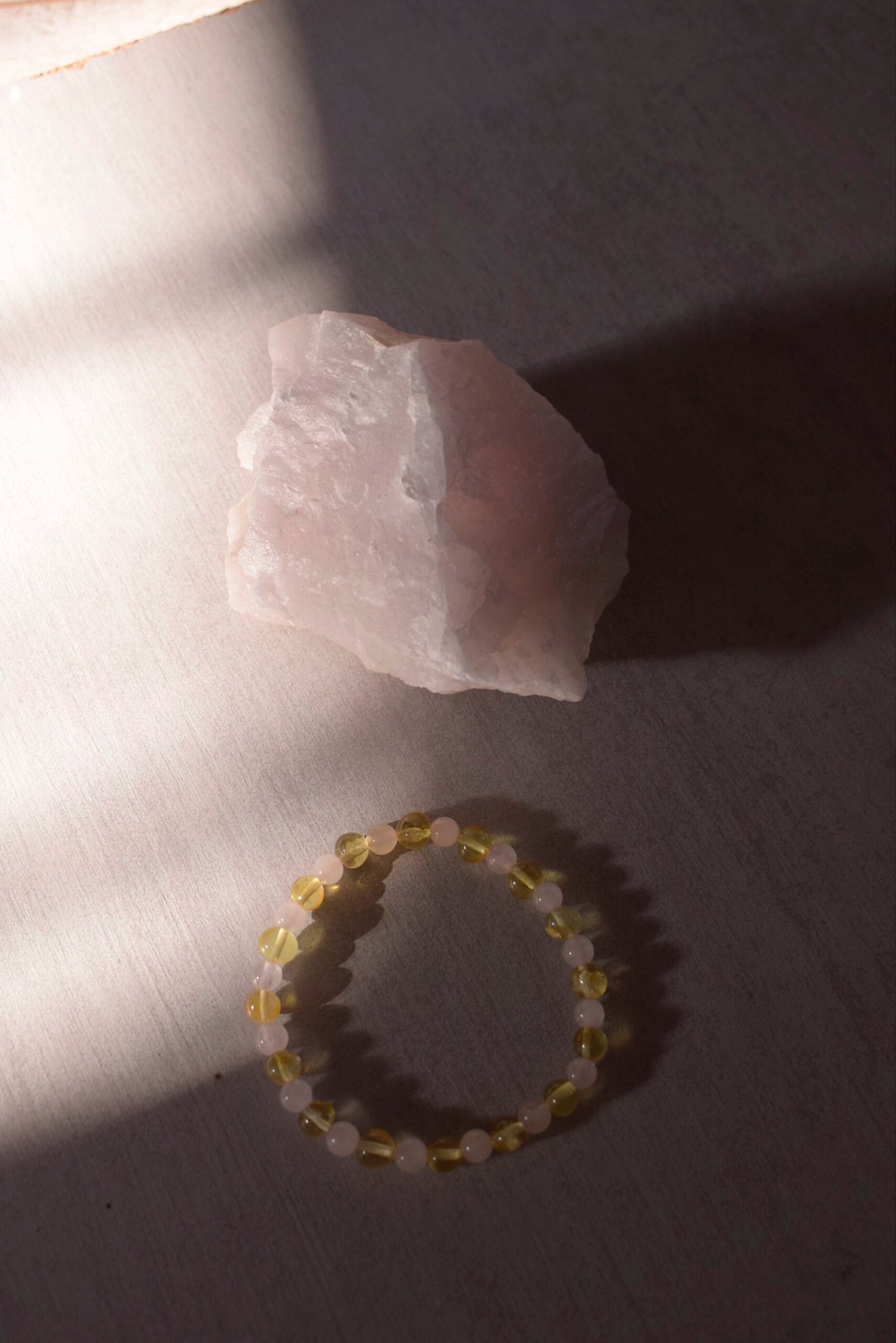 Collar ámbar y cuarzo rosa - Imagen 2